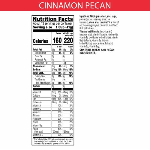 Kellogg's Special K Cinnamon and Pecan Cold Breakfast Cereal Family Size Perspective: back