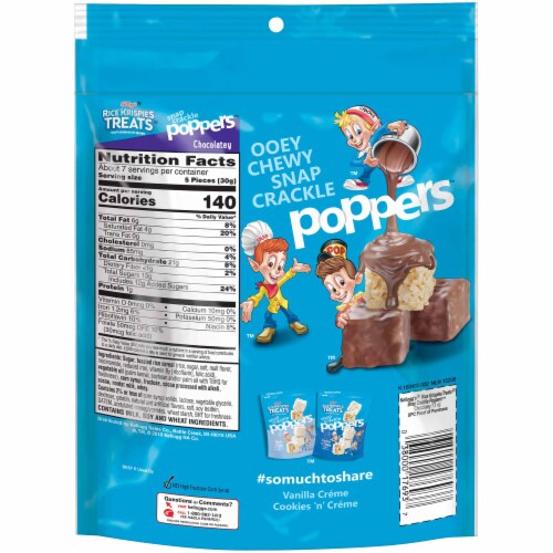 Kellogg's Rice Krispies Treats Poppers Marshmallow Squares Chocolatey Perspective: back
