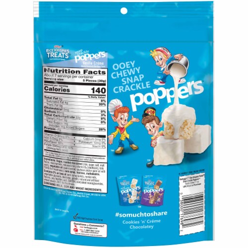 Kellogg's Rice Krispies Treats Poppers Marshmallow Squares Vanilla Creme Perspective: back