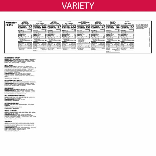 Kellogg's Breakfast Cereal Variety Pack Perspective: back