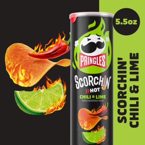 Pringles® Scorchin' Chili and Lime Potato Crisps Chips Perspective: back