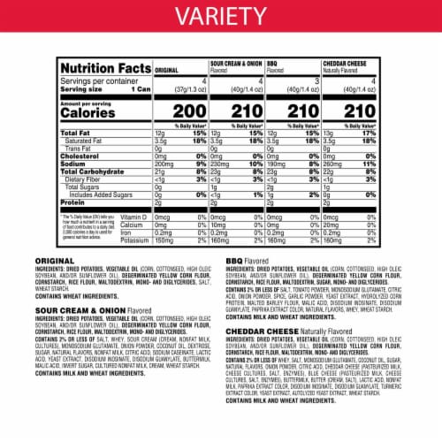 Pringles Variety Pack Potato Crisps Chips Grab and Go Snack Packs Perspective: back