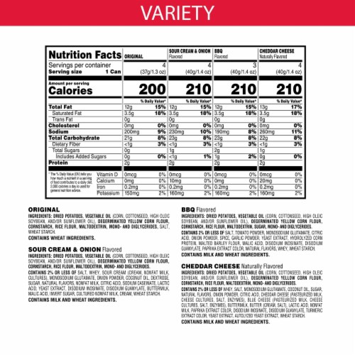 Pringles Variety Pack Potato Crisps Chips Grab and Go Snack Packs Perspective: back