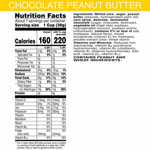 Kellogg's Corn Pops Breakfast Cereal Chocolate Peanut Butter Perspective: back