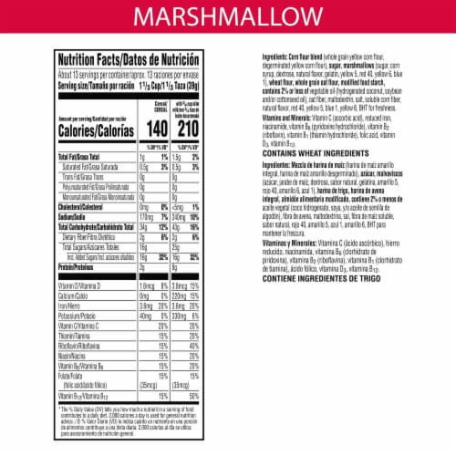 Kellogg's Froot Loops Original with Marshmallows Cold Breakfast Cereal Family Size Perspective: back