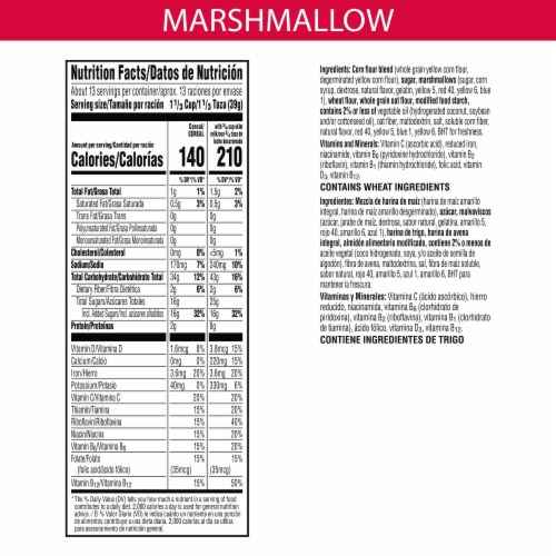 Kellogg's Froot Loops Original with Marshmallows Cold Breakfast Cereal Family Size Perspective: back