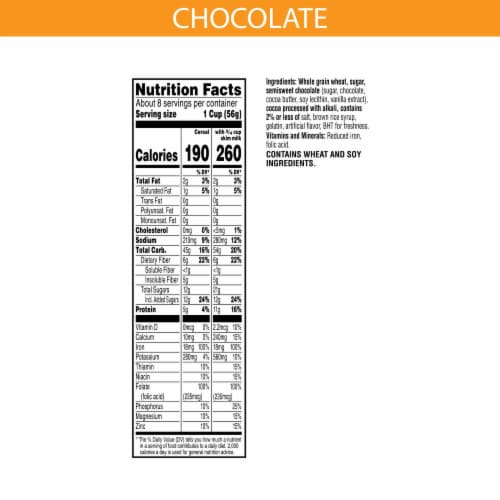 Kellogg's Frosted Mini-Wheats Little Bites Chocolate Cold Breakfast Cereal Family Pack Perspective: back
