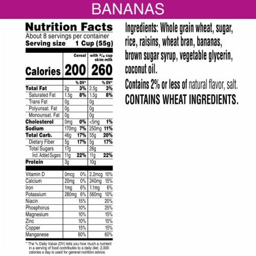 Kellogg's® Raisin Bran with Bananas Cereal Perspective: back