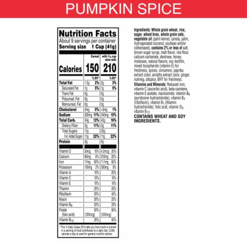 Kellogg's® Special K Pumpkin Spice Cereal Perspective: back
