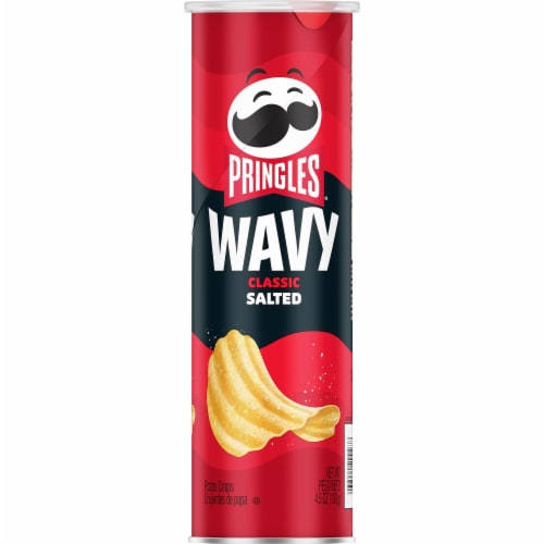 Pringles® Wavy Classic Salted Potato Crisps Chips Perspective: back