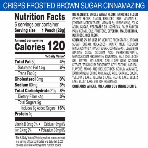 Pop-Tarts Frosted Brown Sugar Crisps Baked Snack Bars Perspective: back