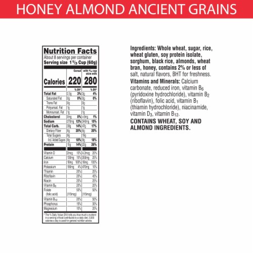 Kellogg's Special K Honey Almond Ancient Grains Protein Breakfast Cereal Family Size Perspective: back