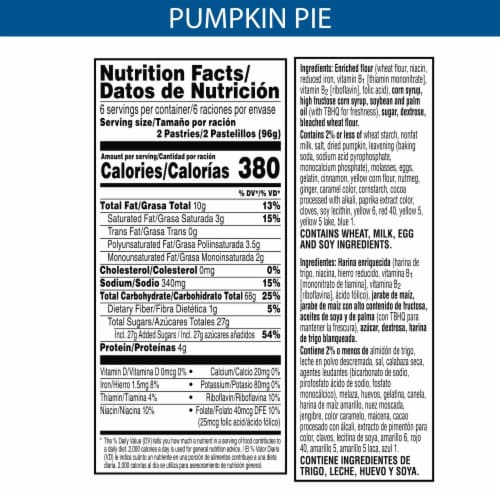 Pop-Tarts Frosted Pumpkin Pie Toaster Pastries Perspective: back