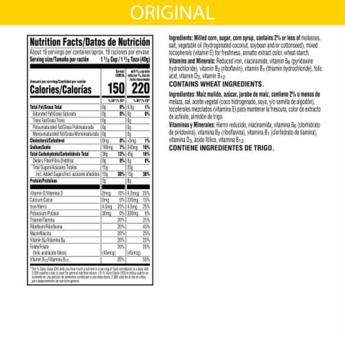 Kellogg's Corn Pops Original Cold Breakfast Cereal Giant Size Perspective: back