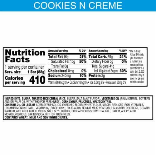 Kellogg's Rice Krispies Treats Dunk'd Cookies 'n' Creme Marshmallow Treat Bars Perspective: back
