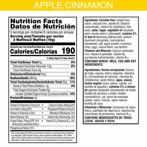 Eggo® Apple Cinnamon Frozen Waffles Perspective: back