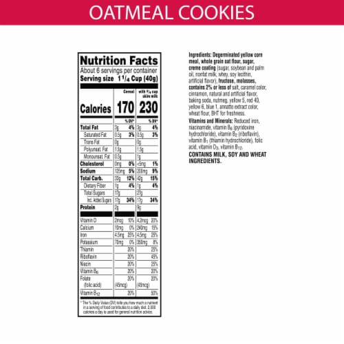 Kellogg's Little Debbie Oatmeal Creme Pie Breakfast Cereal Perspective: back