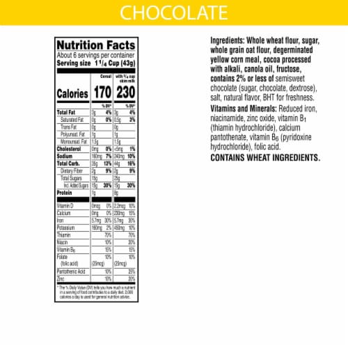 Eggo Chocolate Breakfast Cereal Perspective: back