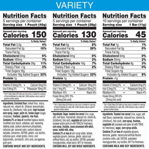 Kellogg's Snack Pack Variety Pack Perspective: back