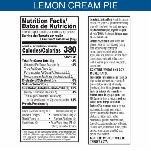 Pop-Tarts Toaster Pastries Frosted Lemon Creme Pie Perspective: back