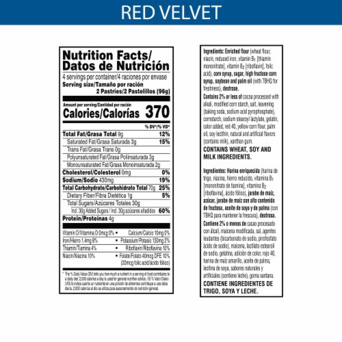 Pop-Tarts Frosted Red Velvet Cupcake Toaster Pastries Perspective: back