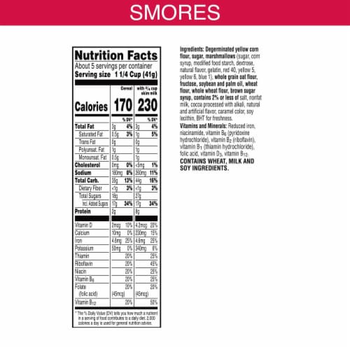 Kellogg's Smorz Original Breakfast Cereal Perspective: back
