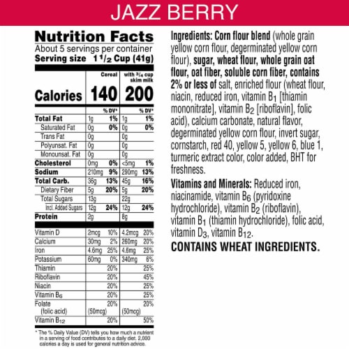 Kellogg's Crayola Breakfast Cereal Jazzberry Perspective: back