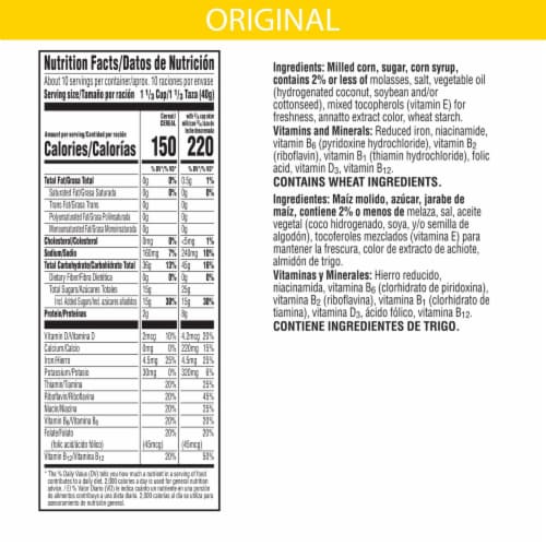 Kellogg's Corn Pops Original Cold Breakfast Cereal Large Size Perspective: back