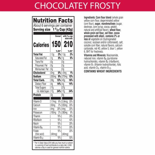 Kellogg's® Wendy's Frosty Chocolatey Cereal Perspective: back