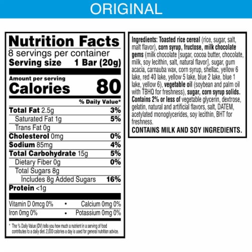 Kellogg's Rice Krispies Treats Rainbow Marshmallow Treat Bars Perspective: back