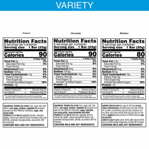 Kellogg's Rice Krispies Treats Variety Pack Crispy Marshmallow Squares Perspective: back