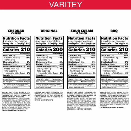 Pringles® Grab and Go Snack Packs Potato Crisps Chips Variety Pack Perspective: back