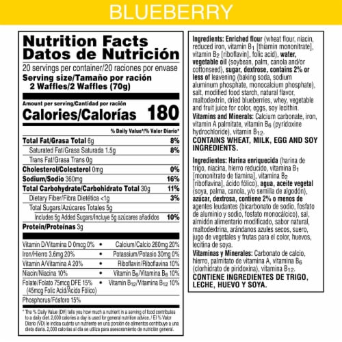 Kellogg's® Eggo® Blueberry Frozen Waffles Perspective: back