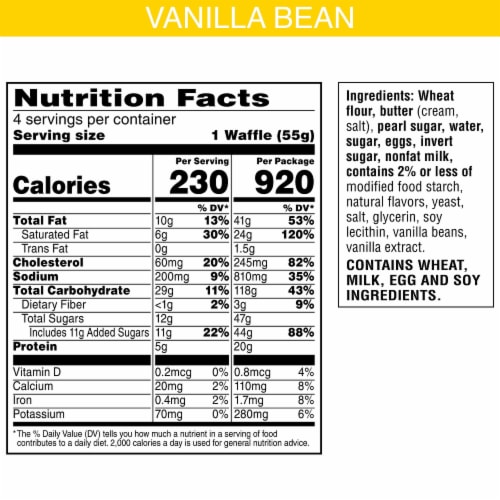 Kellogg's® Eggo® Liege Vanilla Bean Frozen Belgian-Style Street Waffles Perspective: back
