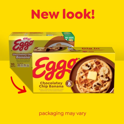 Eggo® Chocolatey Chip Banana Frozen Waffles Perspective: back