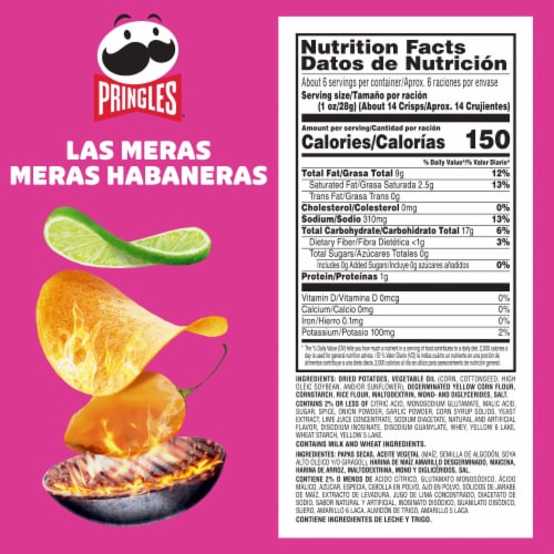 Pringles® Las Meras Meras Habaneras Potato Crisps Perspective: back