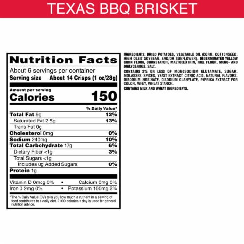 Pringles® Texas BBQ Brisket Potato Chips Crisps Perspective: back