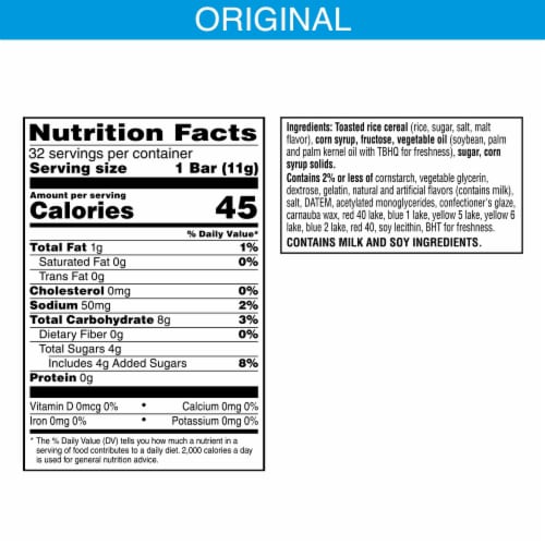 Rice Krispies Treats® Original with Colorful Sprinkles Crispy Mini Marshmallow Squares Perspective: back
