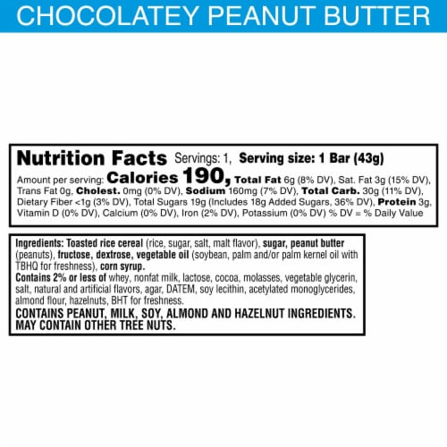 Rice Krispies Treats® Chocolatey Peanut Butter Crispy Rice Squares Perspective: back