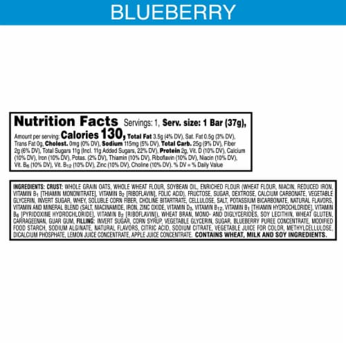 Kellogg's Nutri-Grain Blueberry Breakfast Bars Perspective: back
