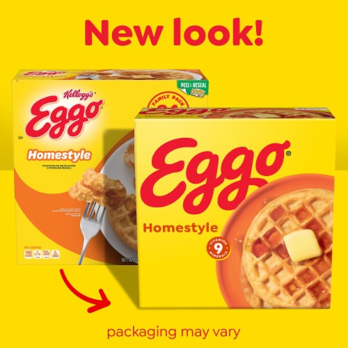 Kellogg's® Eggo® Homestyle Family Pack Frozen Waffles Perspective: back