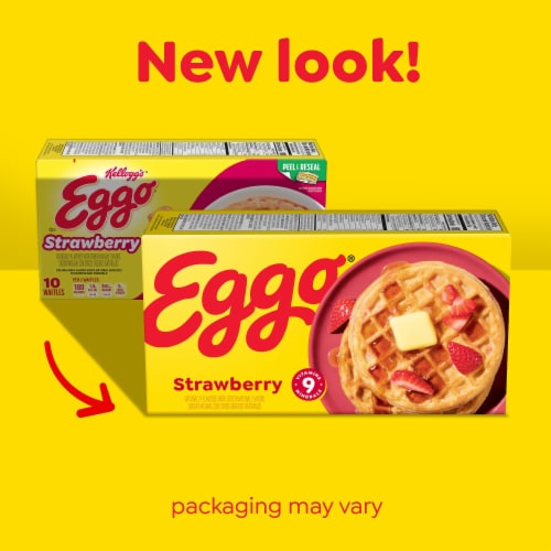 Kellogg's® Eggo® Strawberry Easy Breakfast Frozen Waffles Perspective: back