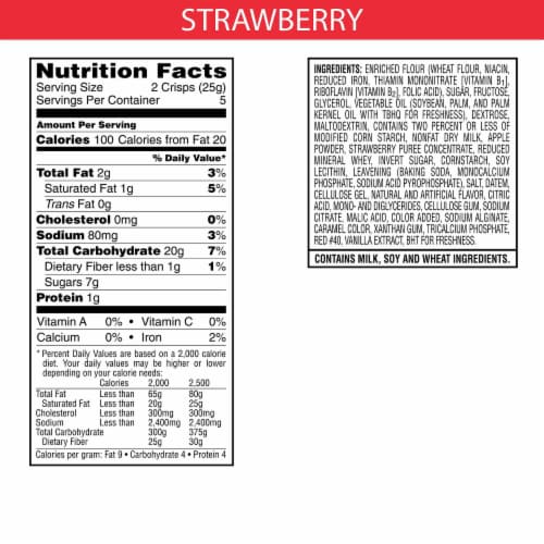 Kellogg's Special K Strawberry Pastry Crisps Perspective: back