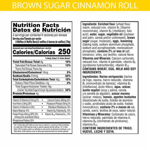 Eggo Wafflers Frozen Waffles Brown Sugar Cinnamon Roll Perspective: back