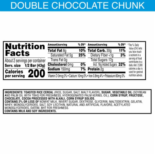 Kellogg's Rice Krispies Treats Mega Bars Double Chocolatey Chunk Marshmallow Treat Bars Perspective: back