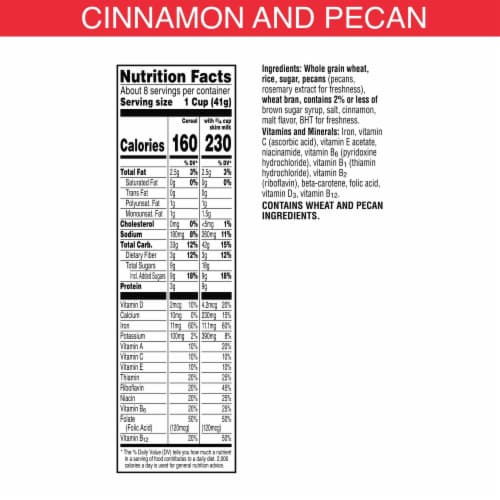 Kellogg's® Special K Cinnamon and Pecan Cereal Perspective: back