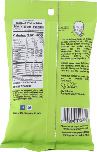 Giants® Original Roasted & Salted InShell Pistachios Perspective: back