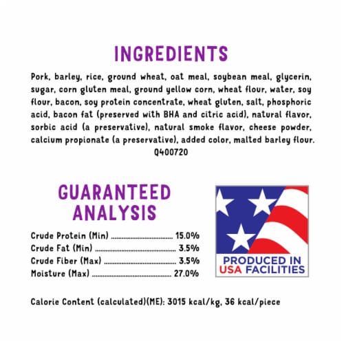 Purina Beggin' Strips Dog Treats with Bacon & Cheese Flavors Perspective: back