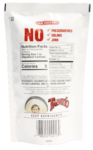 Tapatio® Salsa Picante® Pickle Cutz Perspective: back