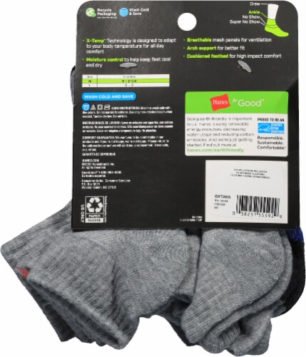 Hanes® Performance Assorted Boys' Ankle Socks - Medium Perspective: back